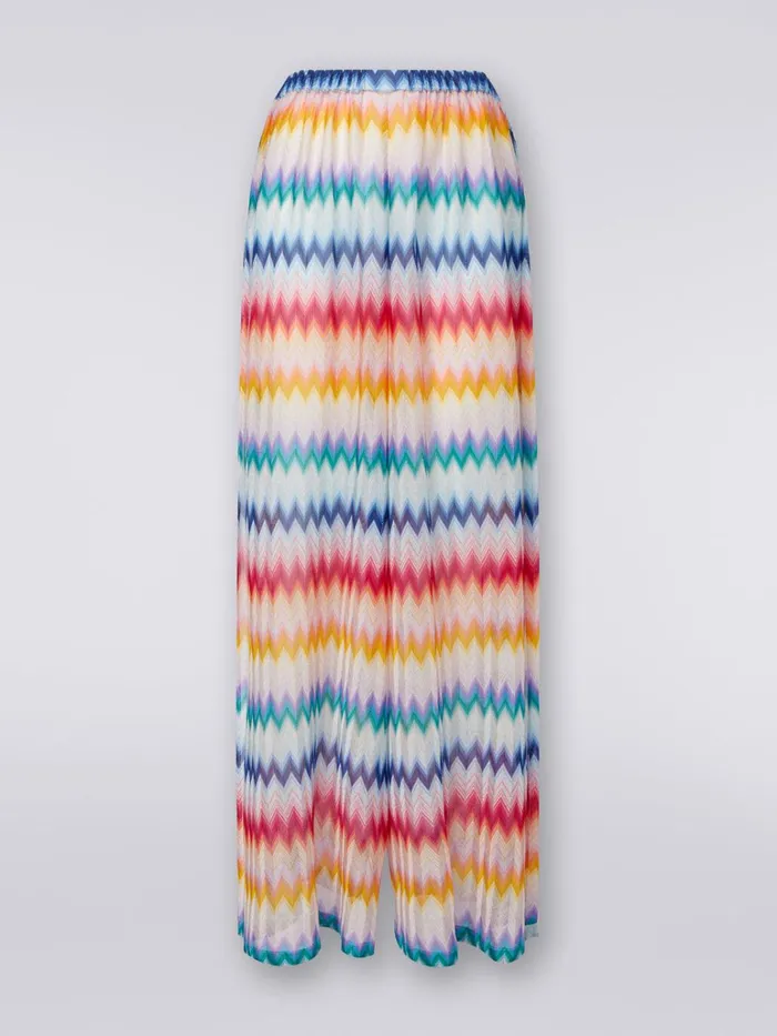 Women Zigzag Cover Up Trousers With Lurex Multicoloured Missoni Beachwear