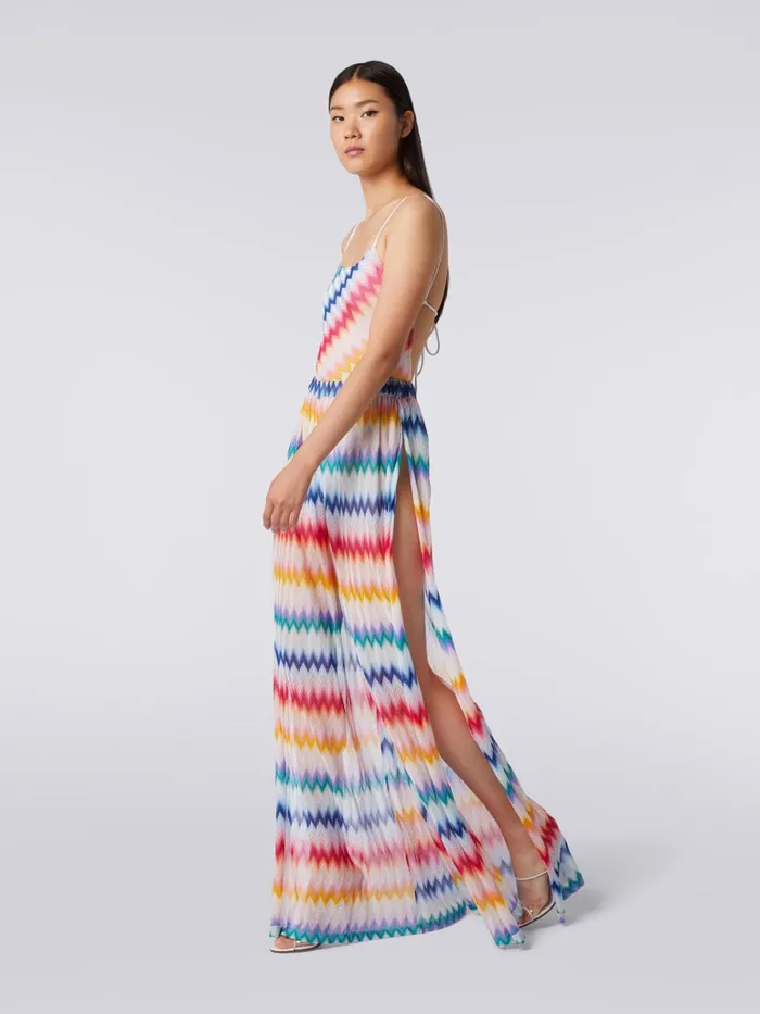 Women Zigzag Cover Up Trousers With Lurex Multicoloured Missoni Beachwear