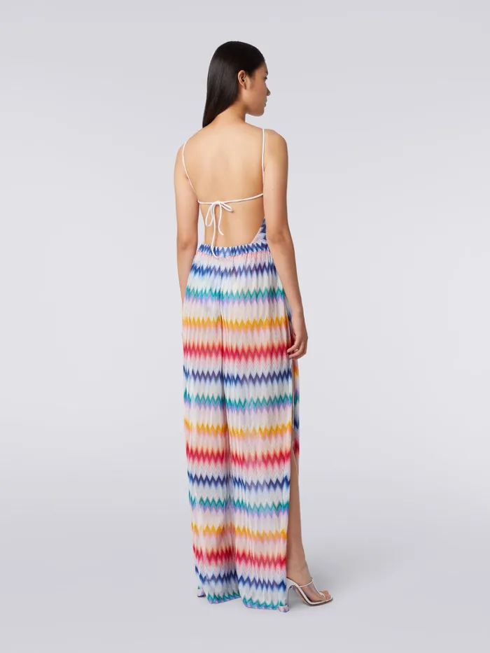 Women Zigzag Cover Up Trousers With Lurex Multicoloured Missoni Beachwear