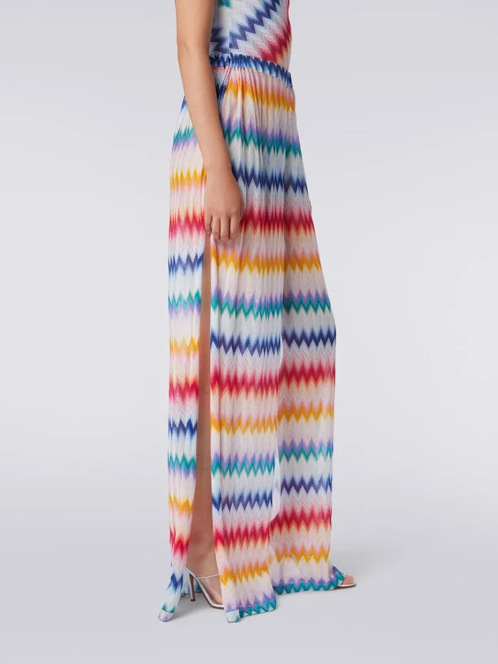 Women Zigzag Cover Up Trousers With Lurex Multicoloured Missoni Beachwear