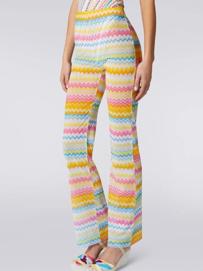 Women Zigzag Print Tulle Trousers Multicoloured Missoni Beachwear