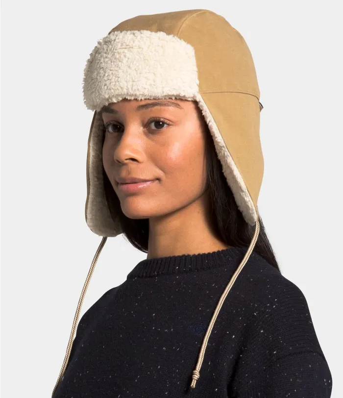 Womens The North Face Beanies and Scarves Canvas Trapper Utility Brown