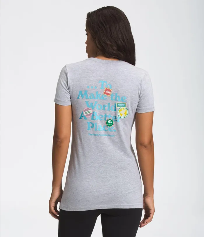 Womens The North Face Casual Tops TNF XGIRLSCOUTSSHORT SLEEVE TEE Athletic Heather Womens The North Face Casual Tops TNF XGIRLSCOUTSSHORT SLEEVE TEE Athletic Heather