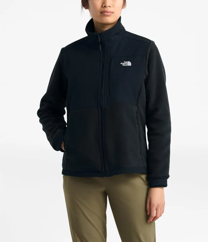 Womens The North Face Fleece Denali 2 Jacket Tnf Blacktnf White Logo