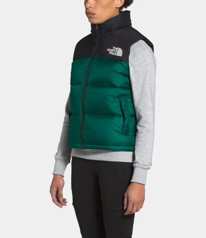 Womens The North Face Insulated and Down Jackets 1996 Retro Nuptse Vest Evergreen