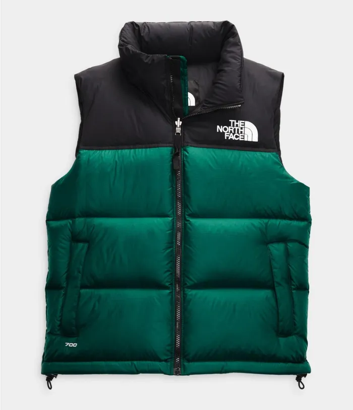 Womens The North Face Insulated and Down Jackets 1996 Retro Nuptse Vest Evergreen