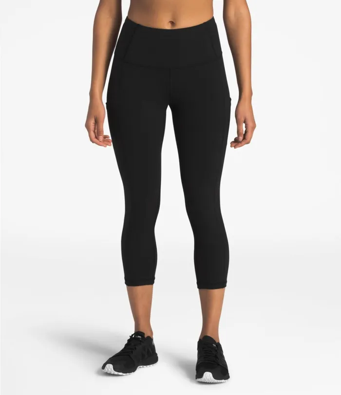 Womens The North Face Leggings Motivation Highrise Pocket Crop Tnf Black