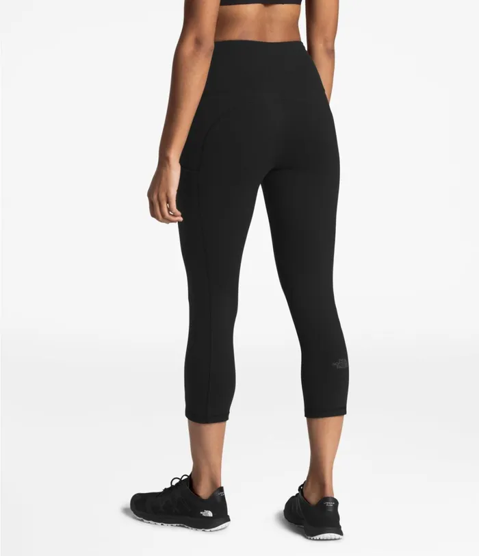 Womens The North Face Leggings Motivation Highrise Pocket Crop Tnf Black