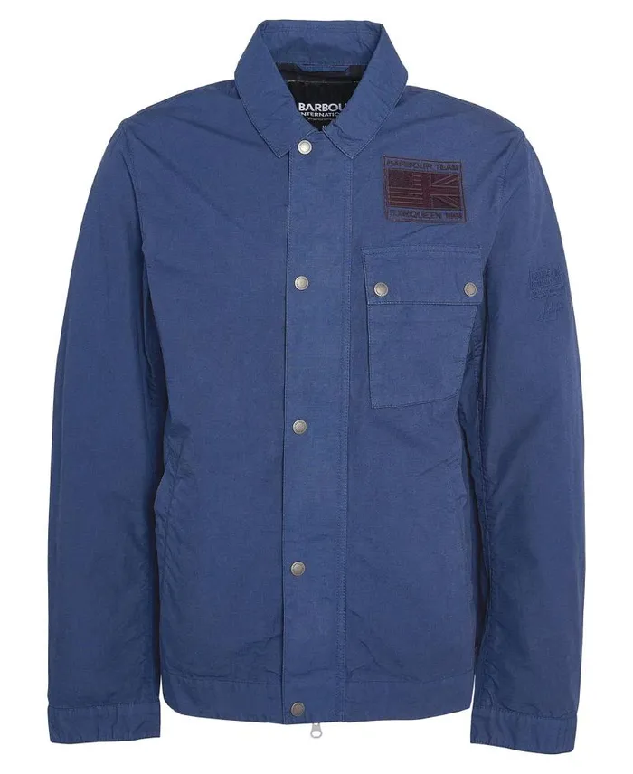 Workers Casual Jacket Washed Cobalt Men Barbour Casual Jackets