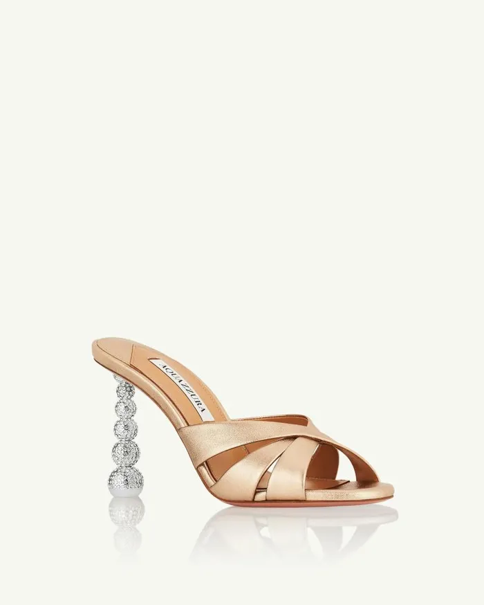 Yes Baby Mule 95 Gold Women Aquazzura Sandals