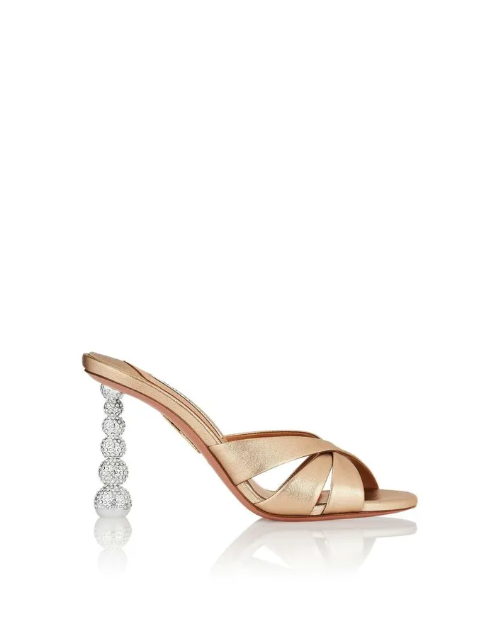 Yes Baby Mule 95 Gold Women Aquazzura Sandals Yes Baby Mule 95 Gold Women Aquazzura Sandals