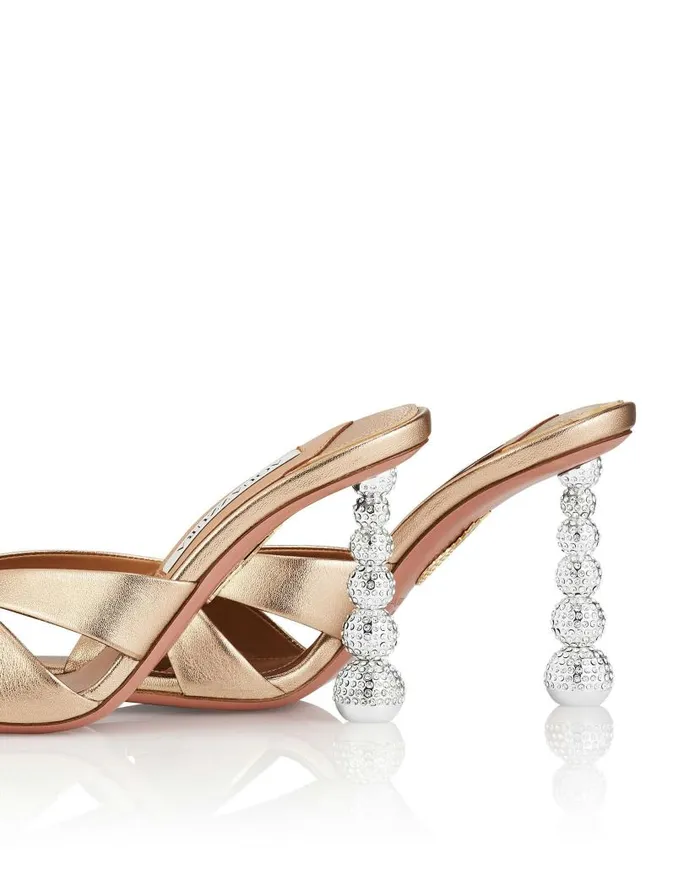 Yes Baby Mule 95 Gold Women Aquazzura Sandals Yes Baby Mule 95 Gold Women Aquazzura Sandals
