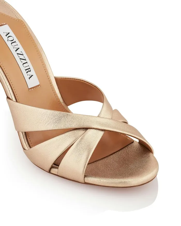 Yes Baby Mule 95 Gold Women Aquazzura Sandals Yes Baby Mule 95 Gold Women Aquazzura Sandals