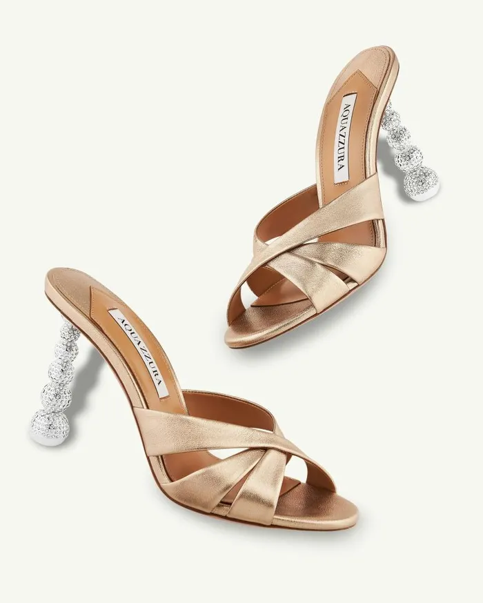 Yes Baby Mule 95 Gold Women Aquazzura Sandals Yes Baby Mule 95 Gold Women Aquazzura Sandals