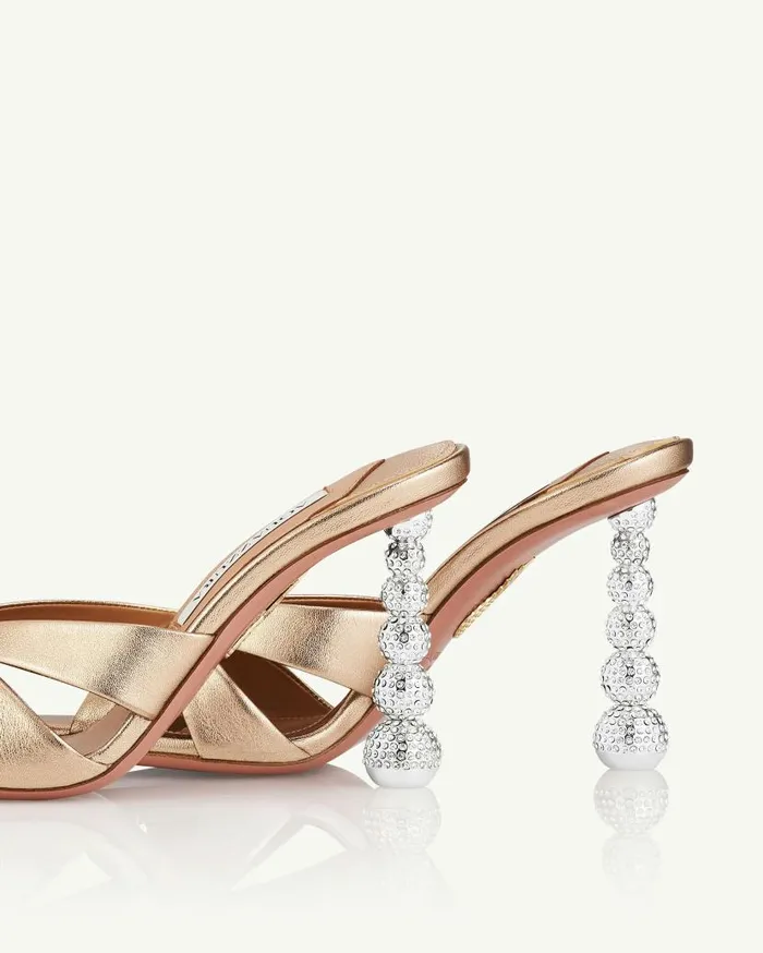 Yes Baby Mule 95 Gold Women Aquazzura Sandals Yes Baby Mule 95 Gold Women Aquazzura Sandals
