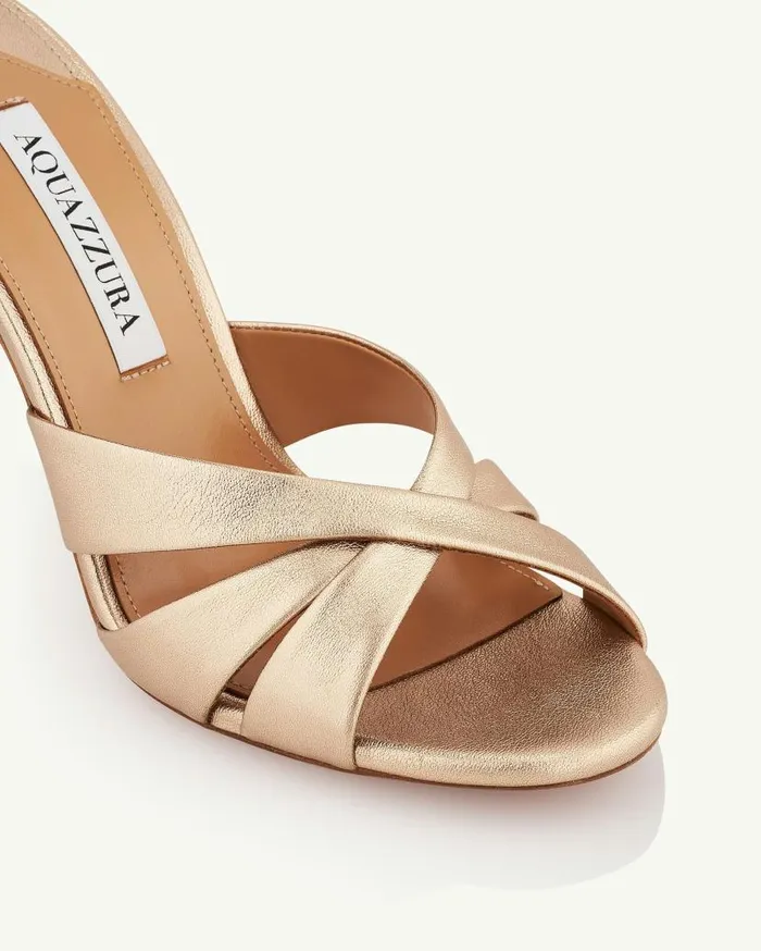 Yes Baby Mule 95 Gold Women Aquazzura Sandals Yes Baby Mule 95 Gold Women Aquazzura Sandals