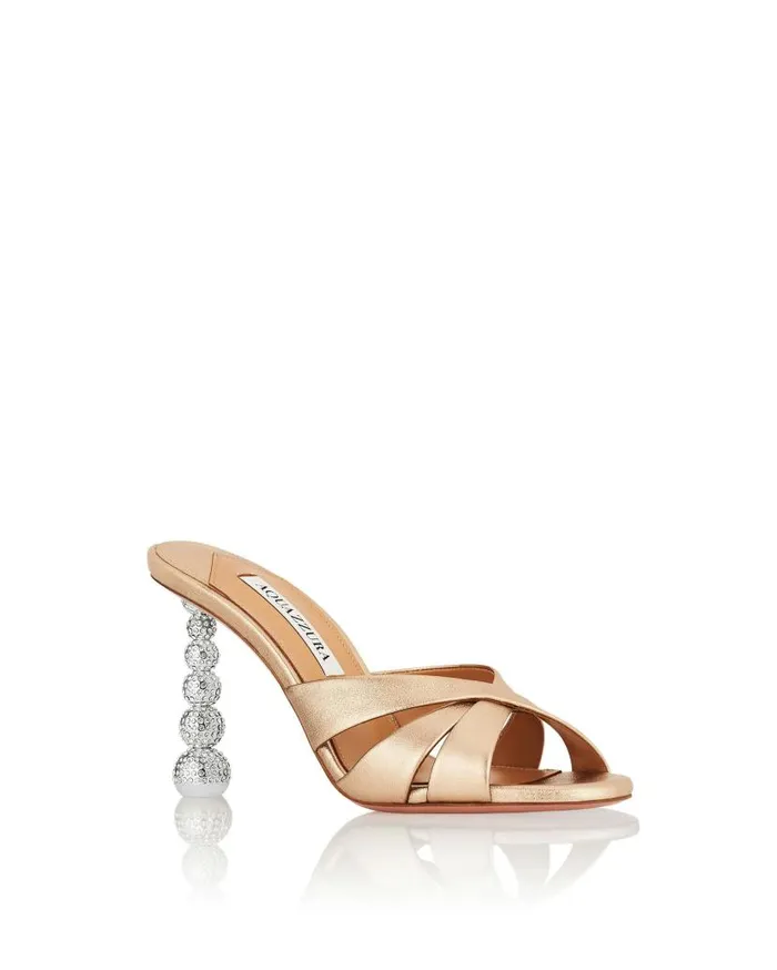 Yes Baby Mule 95 Gold Women Aquazzura Sandals Yes Baby Mule 95 Gold Women Aquazzura Sandals