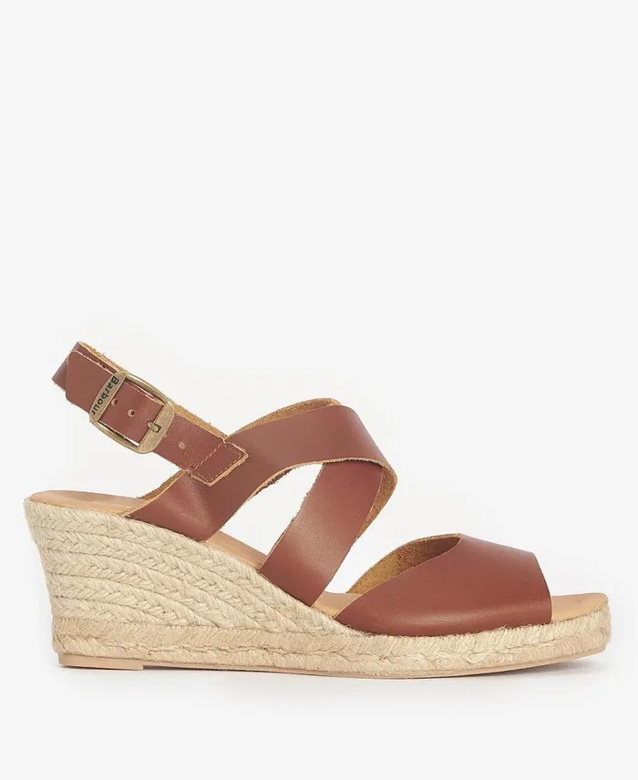 Yolanda Espadrille Wedges Tan Women Barbour Sandals