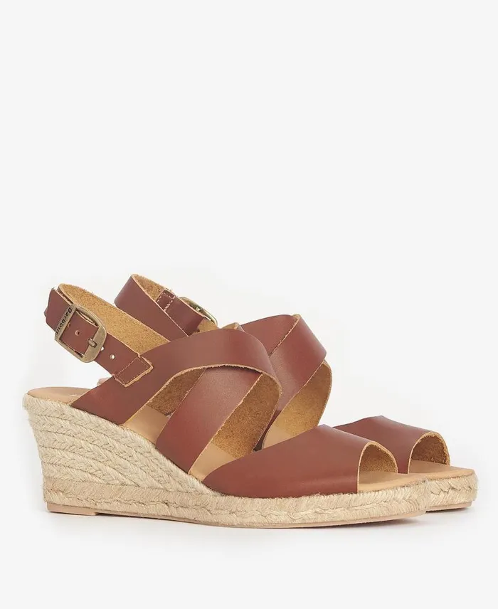 Yolanda Espadrille Wedges Tan Women Barbour Sandals