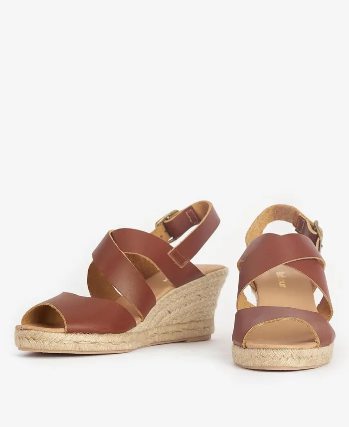 Yolanda Espadrille Wedges Tan Women Barbour Sandals