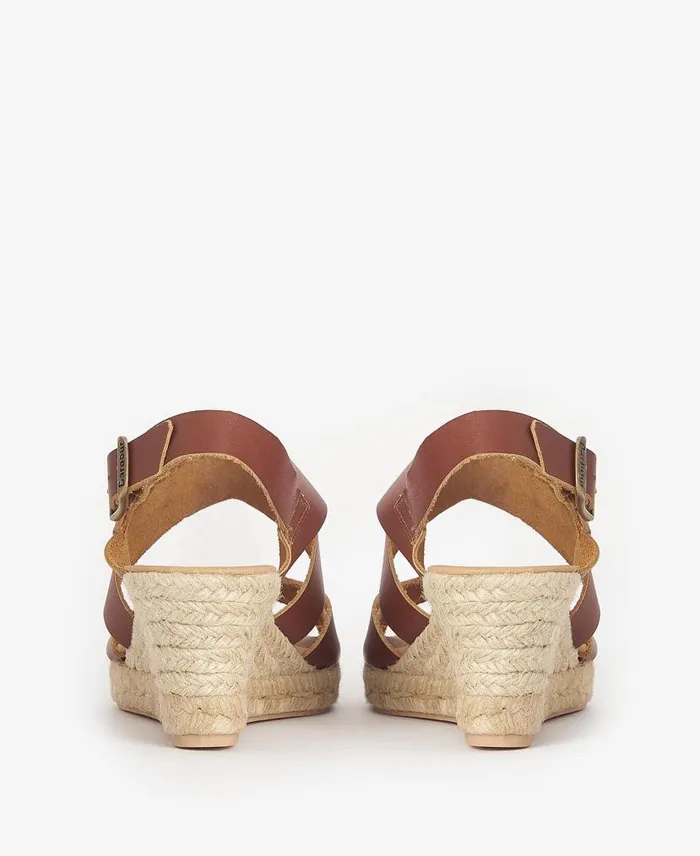 Yolanda Espadrille Wedges Tan Women Barbour Sandals