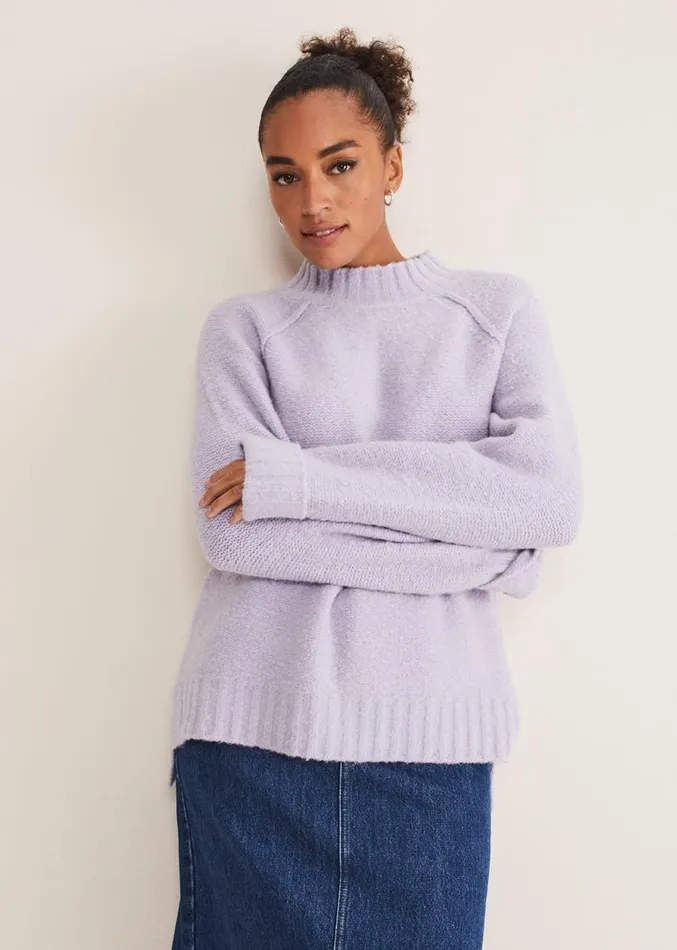 Zelia Wool Blend Jumper Lilac Women Phase Eight Knitwear