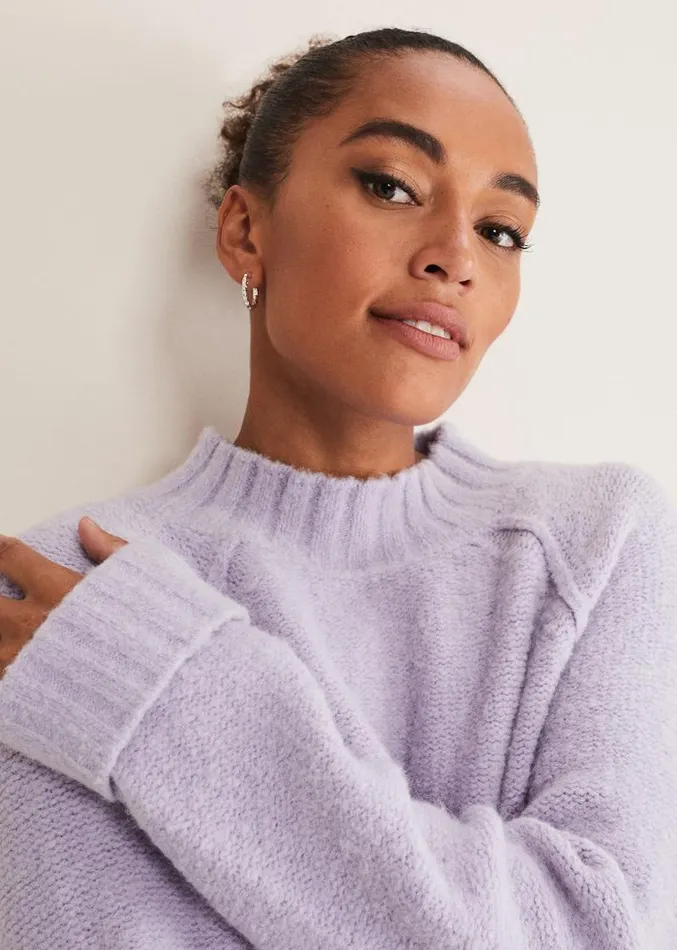 Zelia Wool Blend Jumper Lilac Women Phase Eight Knitwear