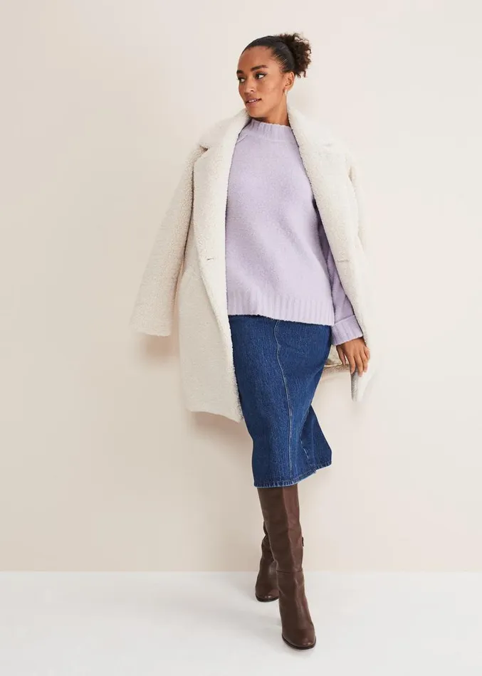 Zelia Wool Blend Jumper Lilac Women Phase Eight Knitwear