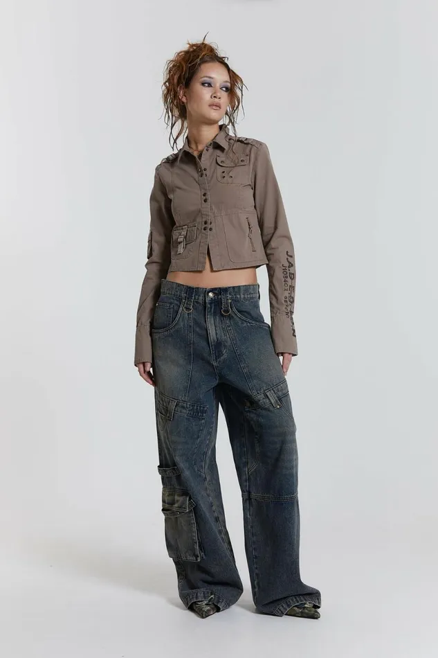 Zenith Double Layer Seam Colossus Baggy Jeans Blue Women Jaded London Jeans Zenith Double Layer Seam Colossus Baggy Jeans Blue Women Jaded London Jeans